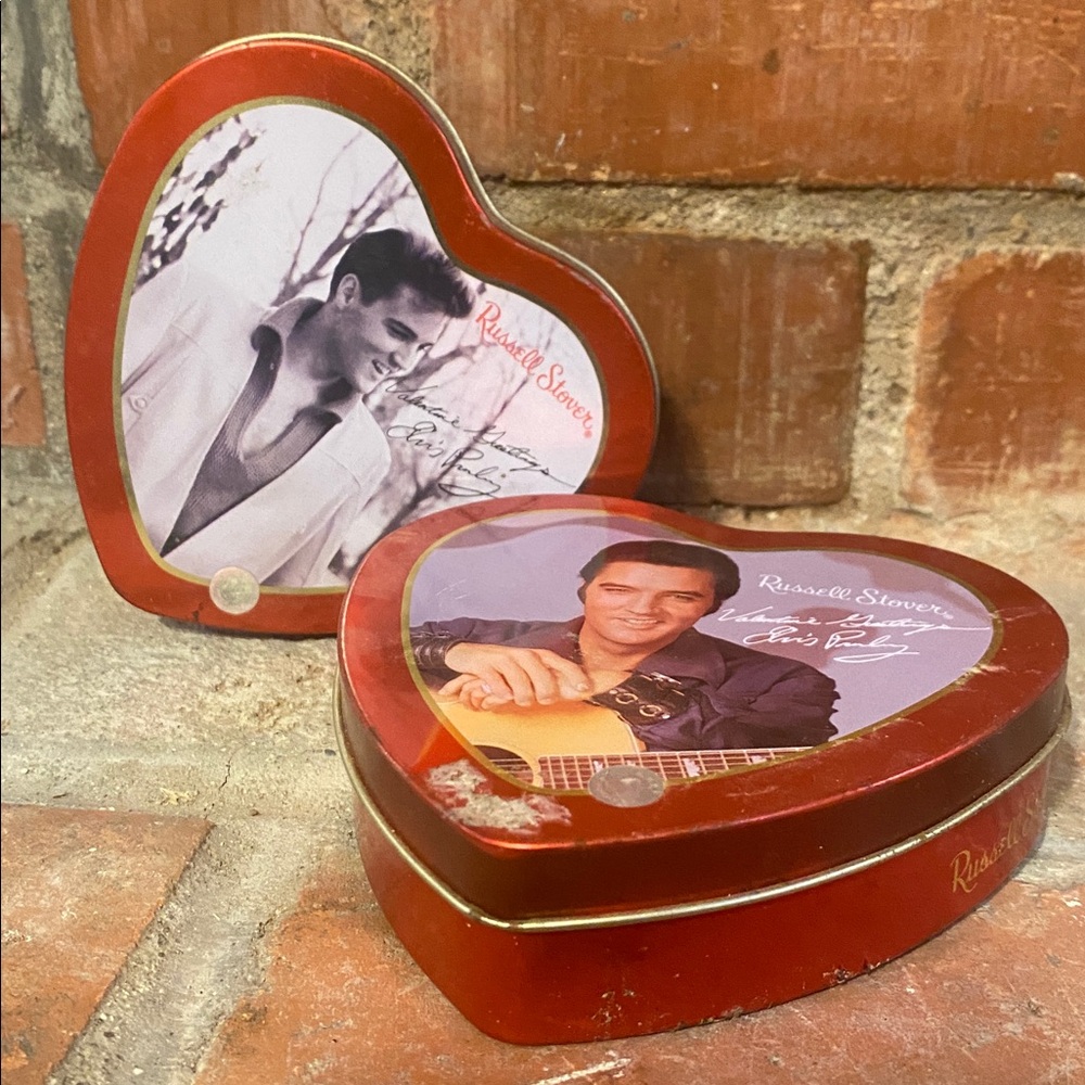 Vintage Elvis Russell Stover Heart-Shaped Tin